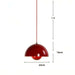 Red Danish Flower Bud Pendant Light with dimensions 25cm width and 16cm height hanging on a slim cable.