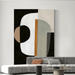 Monochrome Elegance Abstract Canvas Art with gold accent above modern sofa in stylish room setting.