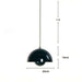 Sleek black Danish Flower Bud Pendant Light dimensions, showcasing compact design ideal for home or restaurant decor.