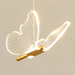 Rotating Butterfly LED Ceiling Chandelier with illuminated wings, made of iron and acrylic, ideal for bedrooms and dining rooms.