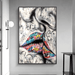 Graffiti Lovers Kiss Canvas Art featuring vibrant street art style with abstract expression on a modern wall.