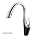 Sleek pull-out sink faucet in black and chrome finish with single-handle mixer for precise temperature control.