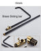 Brass sliding bar with black finish and gold accents for shower system, featuring durable construction and sleek design.