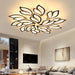 Modern flower petals ceiling light in a stylish living room setting.