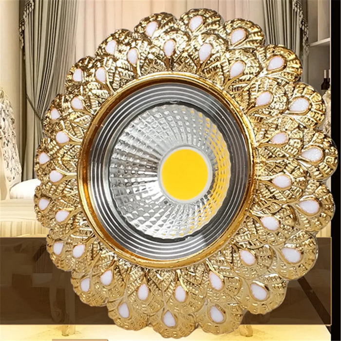 Luxury Gold Peacock Downlight with Feather Design in Elegant Room Decor