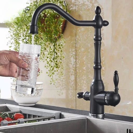 Dual-Handle Kitchen Faucet with Water Filter - HomeComfort365