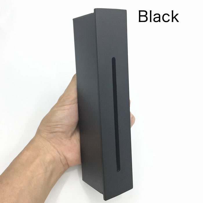 Black indoor outdoor wall lamp with 3W LED light for stairway or walkway lighting.