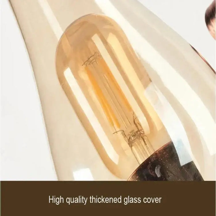 Close-up of a high-quality thickened glass cover on a vintage-style light bulb.