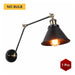 Vintage industrial wall lamp with adjustable black metal shade, perfect for adding rustic charm to bedrooms and kitchens.