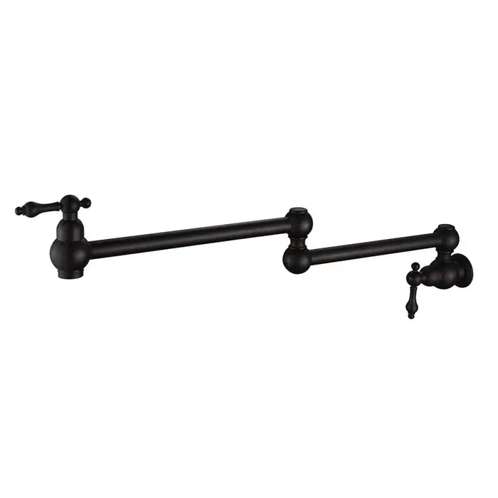 Foldable kitchen sink faucet with matte black finish and swivel design for modern kitchens.