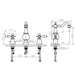 Technical drawing of Rose Gold Brass Basin Faucet Set with dimensions and design specifications.