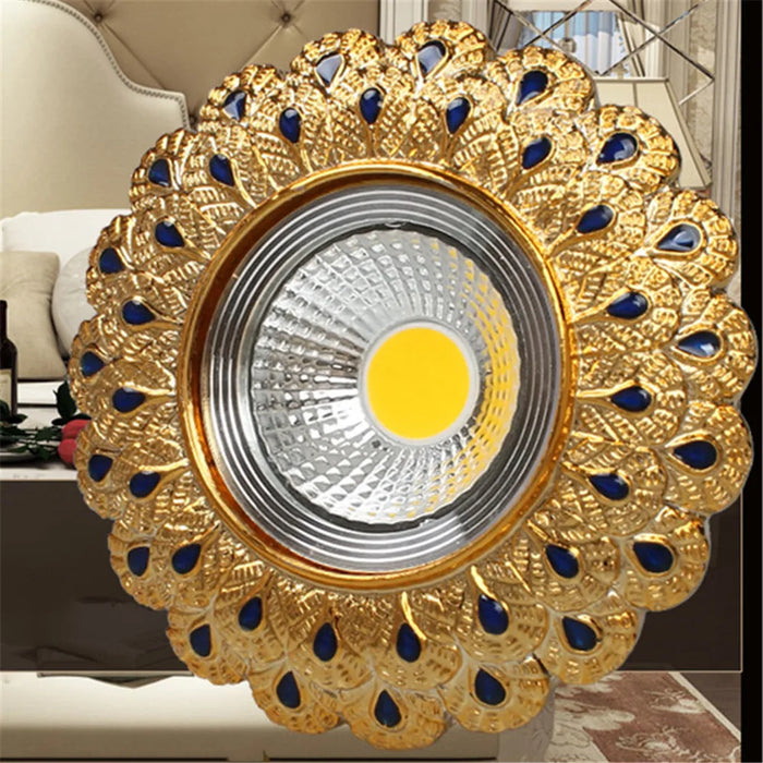 Luxury Gold Peacock Feather Downlight with Elegant Design for Home Decor