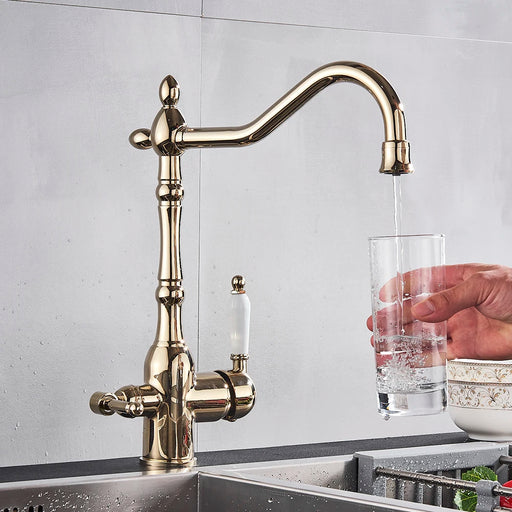 360° Rotatable Dual Spout Kitchen Faucet - HomeComfort365