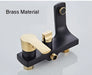 Black and gold brass shower mixer with modern design and durable finish.