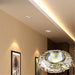 Art Deco Golden Flower LED Downlight ceiling installation in modern room, showcasing intricate design and warm illumination.