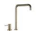 Elegant kitchen brass mixer tap with 360-degree swivel spout and single-handle design for modern sophistication and functionality.