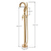 Luxury swan-style floor standing bathtub faucet with elegant design and premium finish, featuring dimensions and single handle control.