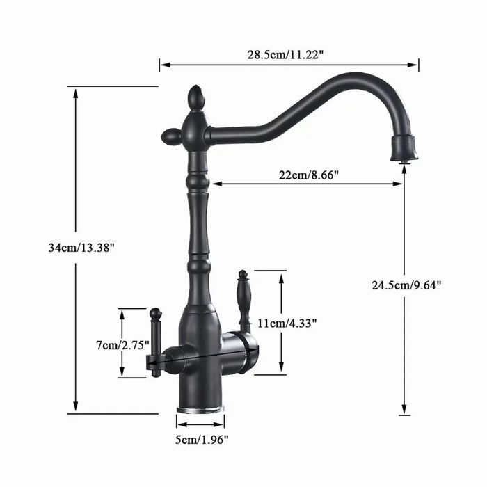 Dual-Handle Kitchen Faucet with Water Filter - HomeComfort365