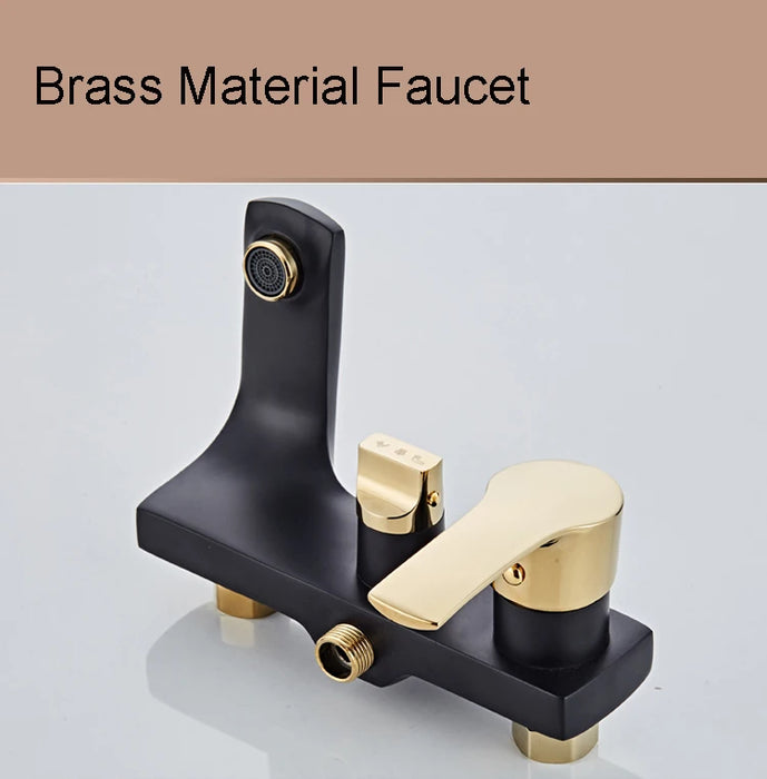 Black and gold brass material faucet with modern design.