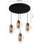 Modern wood color LED pendant light fixture with adjustable cords for parlor and bedroom lighting solutions.