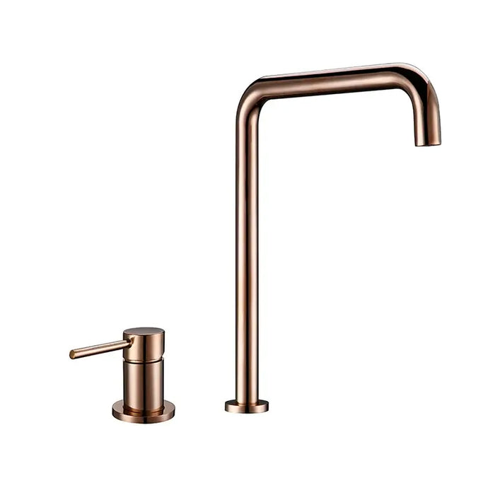 Elegant kitchen brass mixer tap with 360-degree swivel spout and single-handle design for easy water flow control.