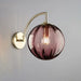 Nordic Glass Ball Wall Lamp with elegant modern design and purple glass shade, perfect for living rooms and bedrooms.