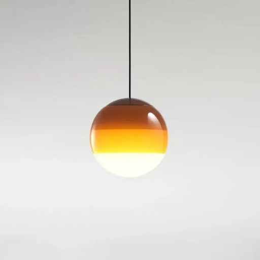 Modern Gradient Glass Chandelier with Nordic minimalism and warm color transitions hanging from a ceiling.