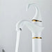 Tall Swan Basin Faucet in elegant white and gold finish, showcasing modern design and smooth water flow.