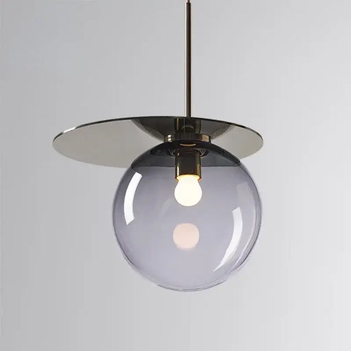 Modern Umbra Colored Glass Pendant Lamp with Serene Blue Glass Orb and Soft Glow