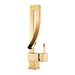 Luxury brass square basin mixer faucet with polished finish and modern design, single-handle control for smooth water flow.