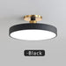 Black Modern Macaron LED Ceiling Light with Gold Accents