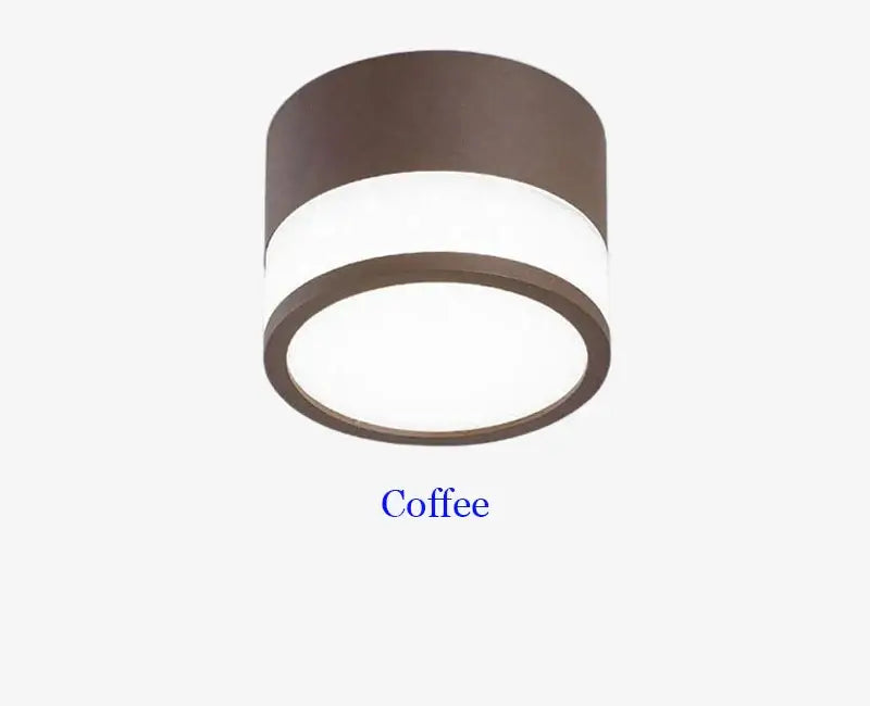 Coffee-colored Macaron LED ceiling downlight with Nordic-inspired design for versatile interior lighting.