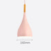 Modern Nordic teardrop wood pendant light with pink shade and natural wood handle, ideal for minimalist interiors.