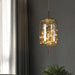 Starburst Glass Dome Pendant Light with warm glow in elegant interior setting