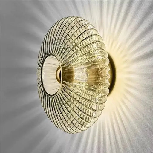 Glass Ripple Pattern Wall Lamp with Elegant LED Design for Modern Home Décor