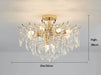 Luxury crystal lantern chandelier with gold finish, 50cm diameter, and 38cm height, offering elegant lighting for any room.