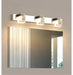 Modern K9 Crystal Mirror Wall Lamp with LED lighting, CE certified for safety, mounted above a sleek bathroom mirror.