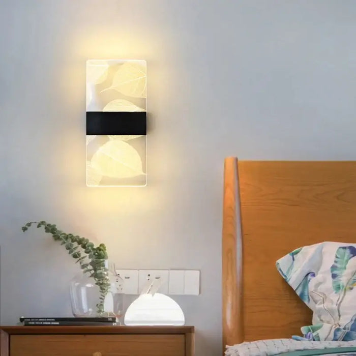 Modern LED fantasy wall lamp with Nordic design illuminating a bedroom space, showcasing stylish and versatile home decor lighting.