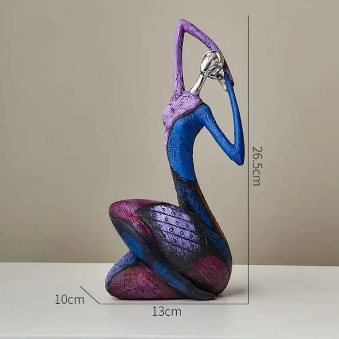 Nordic Abstract Art Figurine with vibrant colors and fluid design, perfect as a contemporary living room centerpiece.