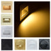 Recessed LED walkway light in various colors including white, silver, black, gold, showcasing warm white illumination.