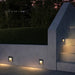 Modern LED recessed stair lighting illuminating outdoor steps at night.