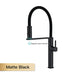 Matte black luxury magnetic kitchen faucet with dual-function spout and sleek design for modern kitchens.