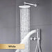 Luxury brass concealed shower system with dual handle control in polished finish, featuring elegant concealed design with rainfall showerhead.