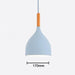 Nordic teardrop wood pendant light with blue aluminum shade and wood handle, perfect for modern minimalist interiors, 170mm diameter.