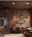 European retro bronze LED COB downlights in stylish rustic dining room setting.