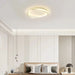 Modern LED ceiling flush mount lamp in a stylish bedroom setting