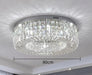 Luxury modern crystal round ceiling chandelier, 80cm diameter, elegant AC-powered lighting fixture with premium crystal design.