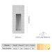 Frameless recessed LED wall lamp dimensions and specifications for stairs, model SDL01, 2W, 4000K color temperature.