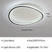 Modern LED ceiling flush mount lamp with black finish, 50cm diameter, suitable for 10-15㎡ spaces, elegant and minimalist design.