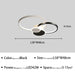 Minimalist overlapping circular ceiling light, black finish, size L58xW48cm, LED 42W, suitable for 5-15m² spaces.